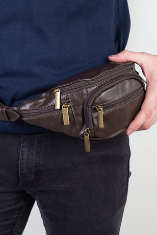 Pochete masculina de couro David - Enluaze - Bolsas, Mochilas e Acessórios em Couro Legítimo