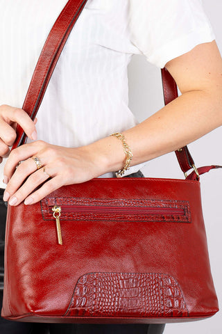 Bolsa transversal de couro liso Antonela - Enluaze - Bolsas, Mochilas e Acessórios em Couro Legítimo