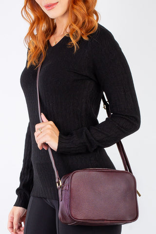 Bolsa quadrada pequena de couro liso Diana - Enluaze - Bolsas, Mochilas e Acessórios em Couro Legítimo