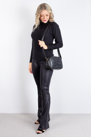 Bolsa quadrada pequena de couro croco Diana - Enluaze - Bolsas, Mochilas e Acessórios em Couro Legítimo