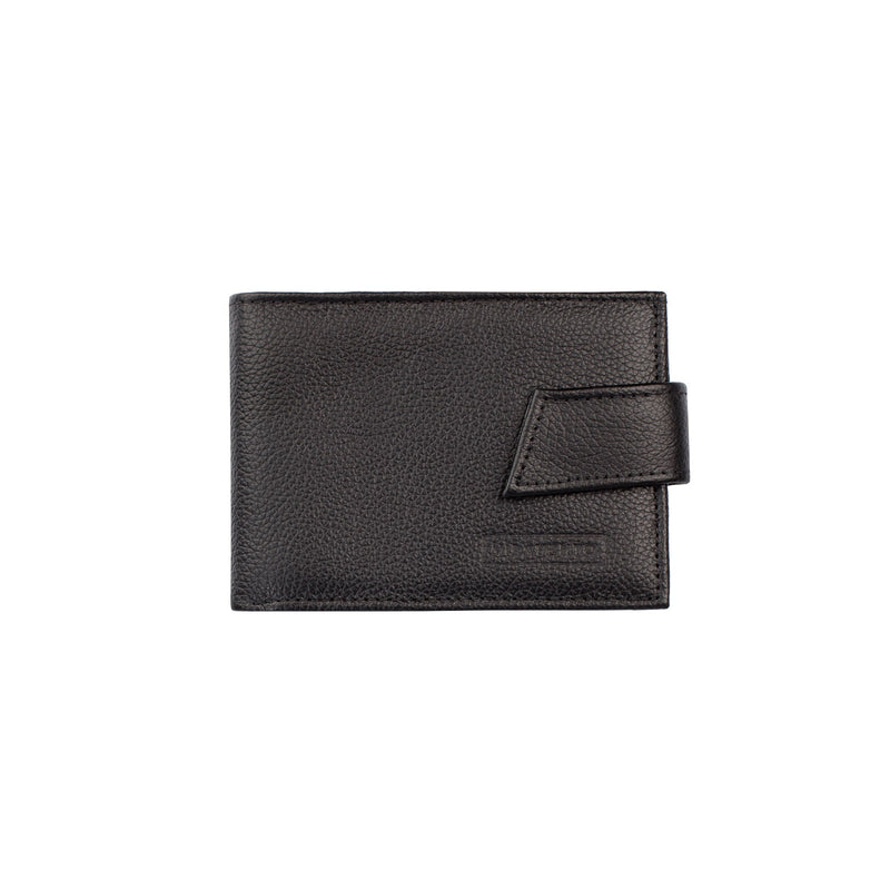 Carteira masculina de couro floater com botão Matt 8,5x11,5cm