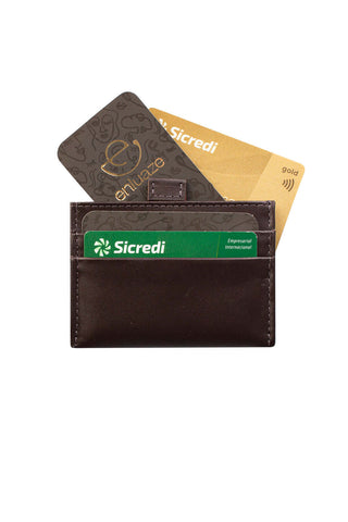 Porta cartões de couro italiano Yan 8x10cm - Enluaze - Bolsas, Mochilas e Acessórios em Couro Legítimo