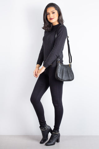 Bolsa transversal em couro liso Greice - Enluaze - Bolsas, Mochilas e Acessórios em Couro Legítimo