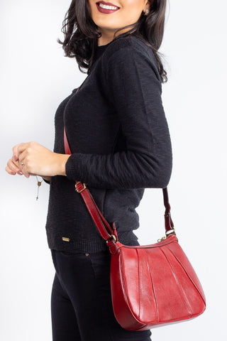 Bolsa transversal em couro liso Greice - Enluaze - Bolsas, Mochilas e Acessórios em Couro Legítimo