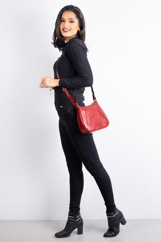 Bolsa transversal em couro liso Greice - Enluaze - Bolsas, Mochilas e Acessórios em Couro Legítimo