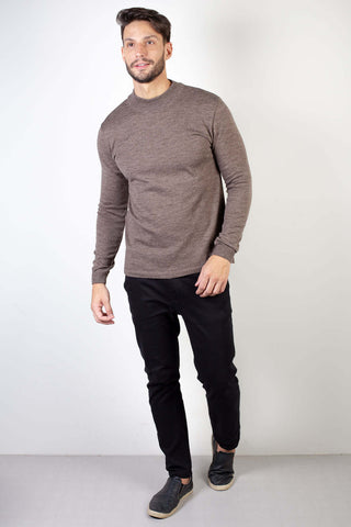 Blusa básica de malha masculina gola redonda 50554 - Enluaze - Vestuário e Acessórios em Couro Legítimo