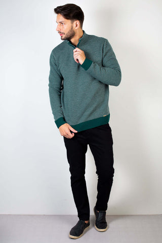 Blusão masculino de malha gola com zíper 50559 - Enluaze - Vestuário e Acessórios em Couro Legítimo