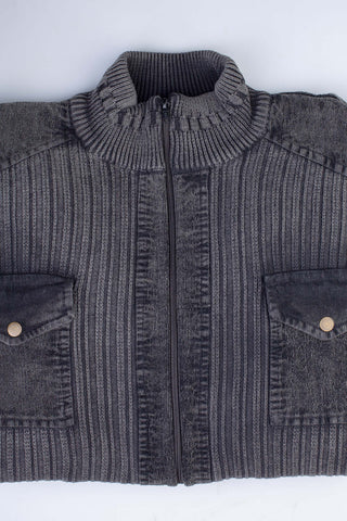 Jaqueta masculina de algodão com bolso frontal 50564 - Enluaze - Vestuário e Acessórios em Couro Legítimo