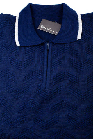 Blusão masculino de malha gola polo e zíper 50601 - Enluaze - Vestuário e Acessórios em Couro Legítimo