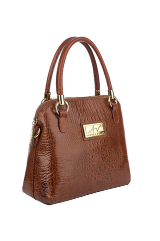 Bolsa baú de couro croco Donna - Enluaze - Bolsas, Mochilas e Acessórios em Couro Legítimo