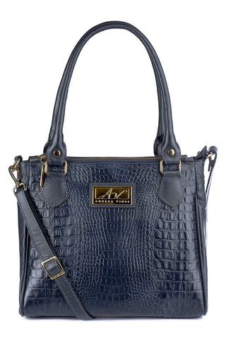 Bolsa de couro com divisórias croco Tiffy - Enluaze - Bolsas, Mochilas e Acessórios em Couro Legítimo