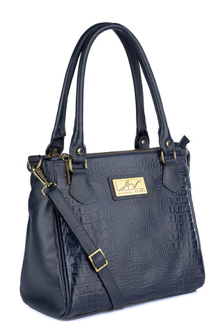 Bolsa de couro com divisórias croco Tiffy - Enluaze - Bolsas, Mochilas e Acessórios em Couro Legítimo