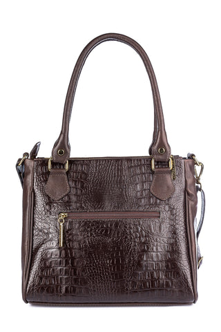 Bolsa de couro com divisórias croco Tiffy - Enluaze - Bolsas, Mochilas e Acessórios em Couro Legítimo