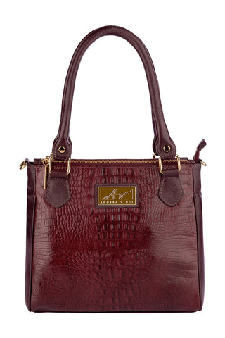 Bolsa de couro com divisórias croco Tiffy - Enluaze - Bolsas, Mochilas e Acessórios em Couro Legítimo