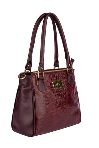 Bolsa de couro com divisórias croco Tiffy - Enluaze - Bolsas, Mochilas e Acessórios em Couro Legítimo