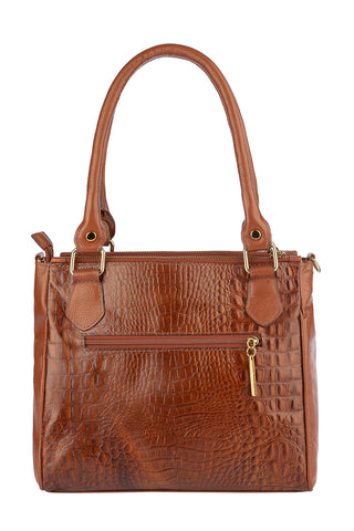 Bolsa de couro com divisórias croco Tiffy - Enluaze - Bolsas, Mochilas e Acessórios em Couro Legítimo