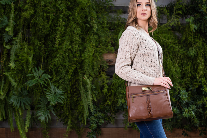 Bolsa tiracolo de couro liso Milena