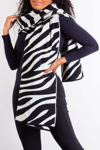 Cachecol echarpe feminino de malha tricô 60042 Animal Print - Enluaze - Vestuário e Acessórios em Couro Legítimo