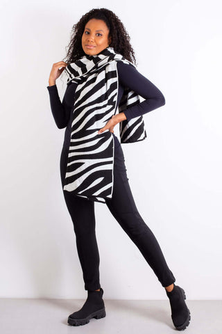 Cachecol echarpe feminino de malha tricô 60042 Animal Print - Enluaze - Vestuário e Acessórios em Couro Legítimo