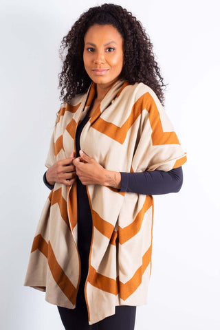 Cachecol echarpe feminino de malha tricô 60045 Chevron - Enluaze - Vestuário e Acessórios em Couro Legítimo
