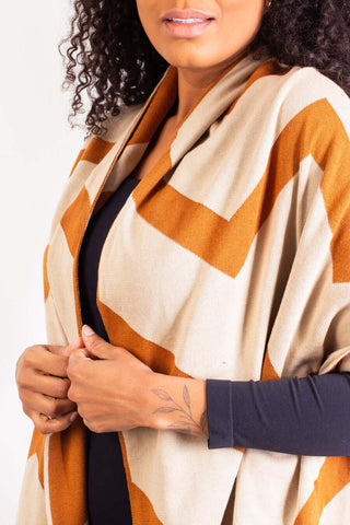 Cachecol echarpe feminino de malha tricô 60045 Chevron - Enluaze - Vestuário e Acessórios em Couro Legítimo