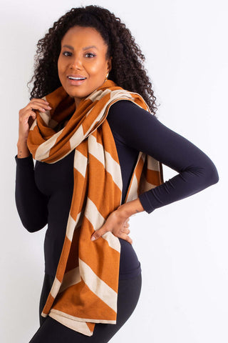 Cachecol echarpe feminino de malha tricô 60045 Chevron - Enluaze - Vestuário e Acessórios em Couro Legítimo
