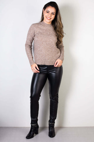 Blusa de malha feminina 61501 - Enluaze - Vestuário e Acessórios em Couro Legítimo
