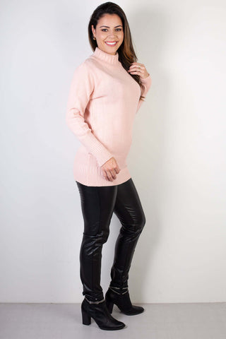 Blusa de malha feminina alongada 61542 - Enluaze - Vestuário e Acessórios em Couro Legítimo