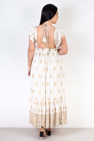 Vestido longo indiano com botões 64073 - Enluaze
