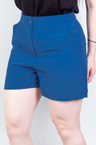 Short feminino alfaiataria com bolsos 64098 - Enluaze - Vestuário e Acessórios em Couro Legítimo