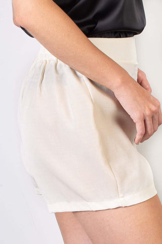 Short feminino alfaiataria com elástico 64526 - Enluaze - Vestuário e Acessórios em Couro Legítimo