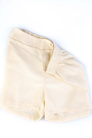 Short feminino alfaiataria com elástico 64526 - Enluaze - Vestuário e Acessórios em Couro Legítimo