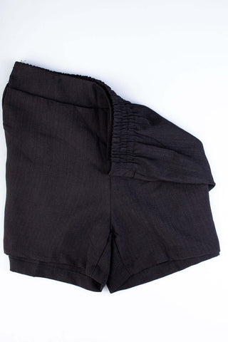 Short feminino alfaiataria com elástico 64526 - Enluaze - Vestuário e Acessórios em Couro Legítimo