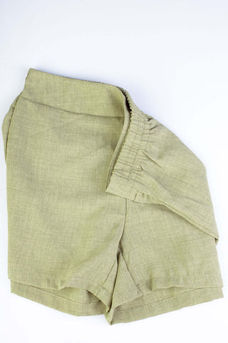 Short feminino alfaiataria com elástico 64526 - Enluaze - Vestuário e Acessórios em Couro Legítimo