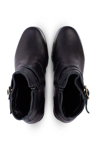 Bota cano curto em couro com fivela 6522 - Enluaze - Bolsas, Mochilas e Acessórios em Couro Legítimo