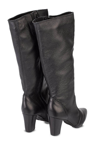 Bota cano longo em couro com salto 6585 - Enluaze - Bolsas, Mochilas e Acessórios em Couro Legítimo