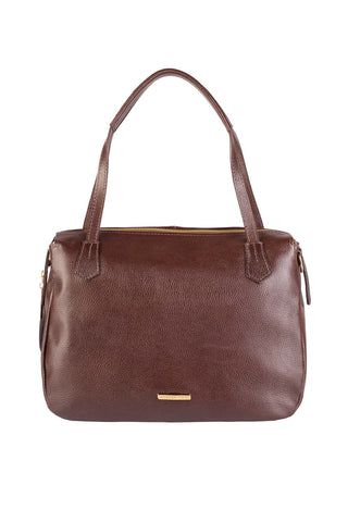 Bolsa básica de ombro em couro liso Débora - Enluaze - Bolsas, Mochilas e Acessórios em Couro Legítimo