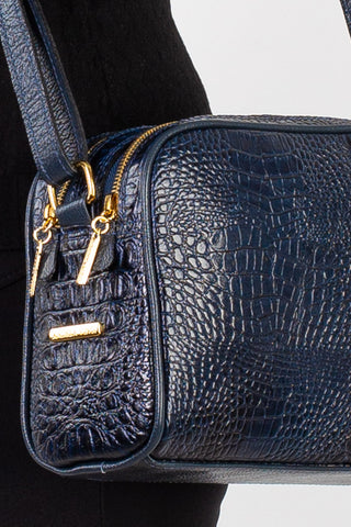 Bolsa quadrada de couro croco Daiana - Enluaze - Bolsas, Mochilas e Acessórios em Couro Legítimo