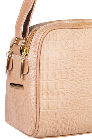 Bolsa quadrada de couro croco Daiana - Enluaze - Bolsas, Mochilas e Acessórios em Couro Legítimo