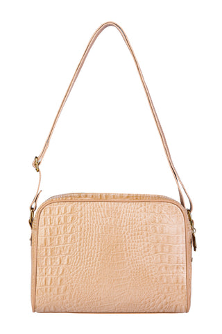 Bolsa quadrada de couro croco Daiana - Enluaze - Bolsas, Mochilas e Acessórios em Couro Legítimo