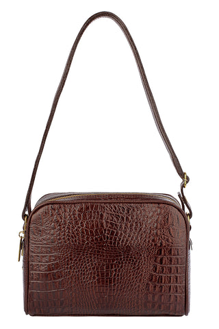 Bolsa quadrada de couro croco Daiana - Enluaze - Bolsas, Mochilas e Acessórios em Couro Legítimo