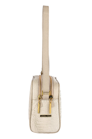 Bolsa quadrada de couro croco Daiana - Enluaze - Bolsas, Mochilas e Acessórios em Couro Legítimo