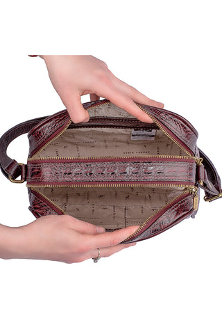 Bolsa quadrada de couro croco Daiana - Enluaze - Bolsas, Mochilas e Acessórios em Couro Legítimo