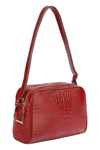 Bolsa quadrada de couro croco Daiana - Enluaze - Bolsas, Mochilas e Acessórios em Couro Legítimo