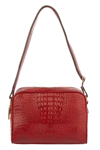 Bolsa quadrada de couro croco Daiana - Enluaze - Bolsas, Mochilas e Acessórios em Couro Legítimo