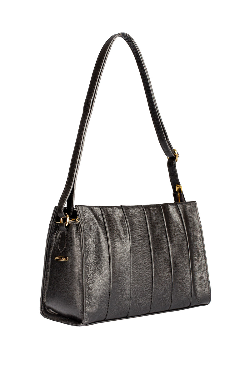 Bolsa de couro liso tiracolo Barbara