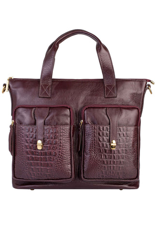 Bolsa/Pasta para notebook de couro croco Jaque - Enluaze - Bolsas, Mochilas e Acessórios em Couro Legítimo