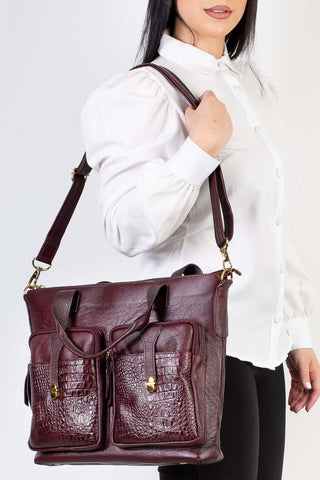 Bolsa/Pasta para notebook de couro croco Jaque - Enluaze - Bolsas, Mochilas e Acessórios em Couro Legítimo