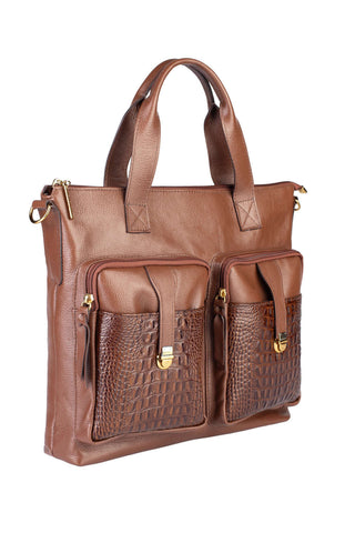 Bolsa/Pasta para notebook de couro croco Jaque - Enluaze - Bolsas, Mochilas e Acessórios em Couro Legítimo
