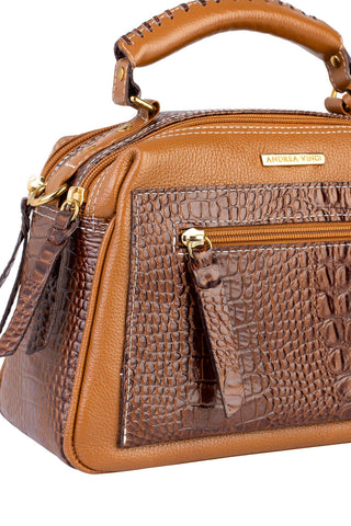 Bolsa pequena de couro croco Ruth - Enluaze - Bolsas, Mochilas e Acessórios em Couro Legítimo